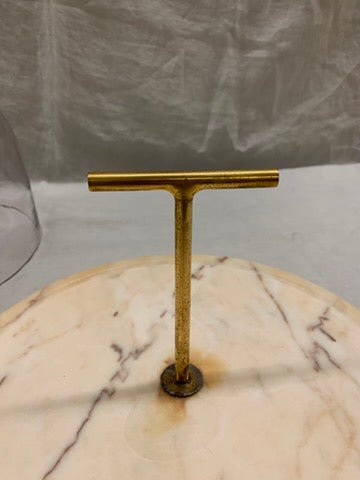 Marble cheeseboard with glass bell