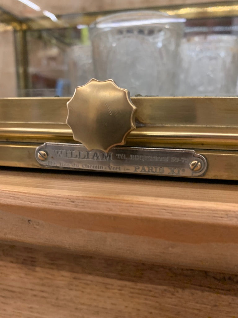 Vintage Brass Table Display Case - Vitrine