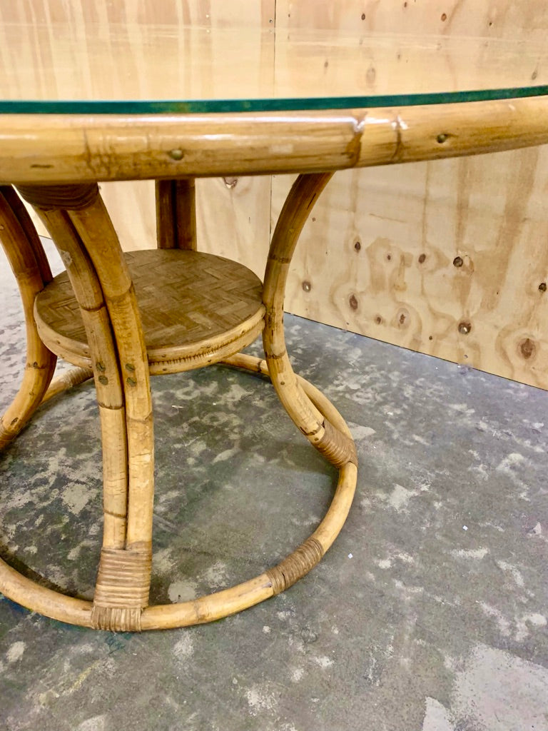 Circular Bamboo Dining Table