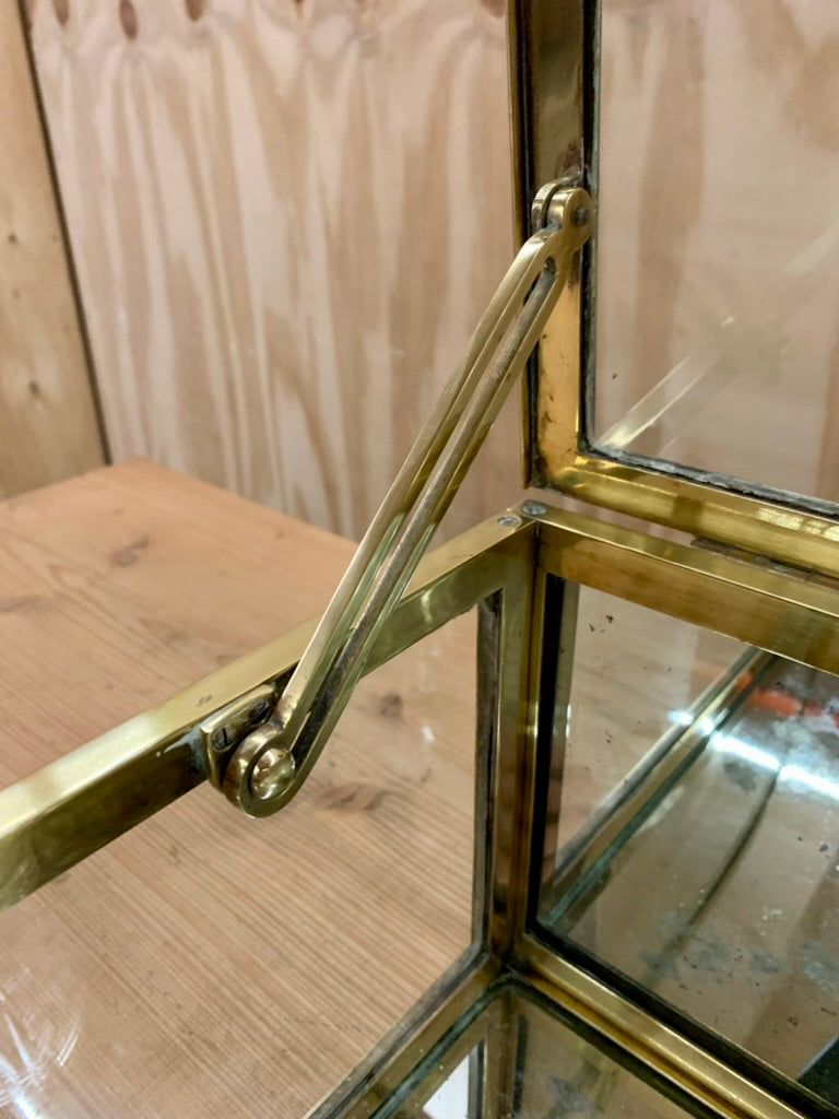 Vintage Brass Table Display Case - Vitrine