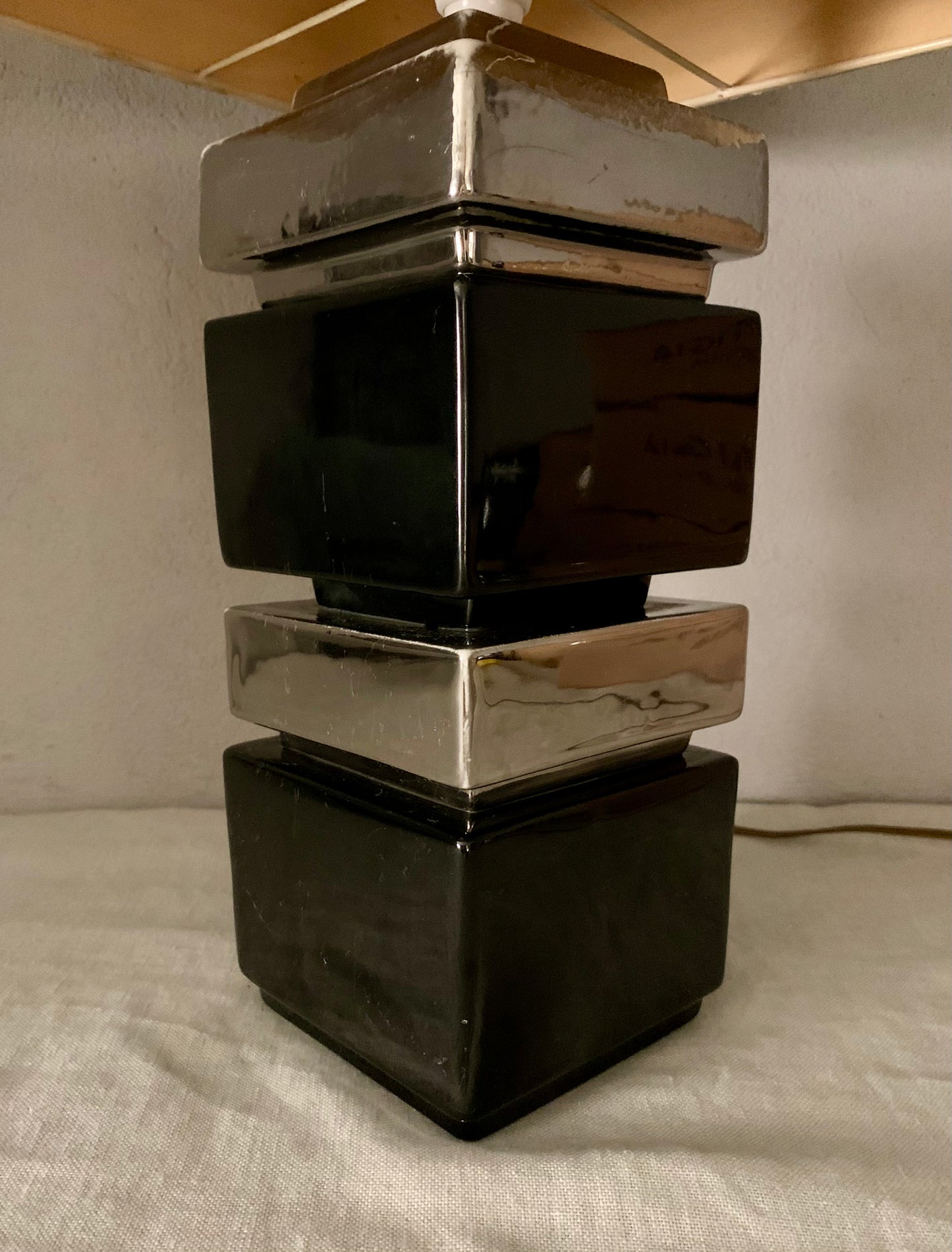 French Vintage Black/Silver Table Lamp