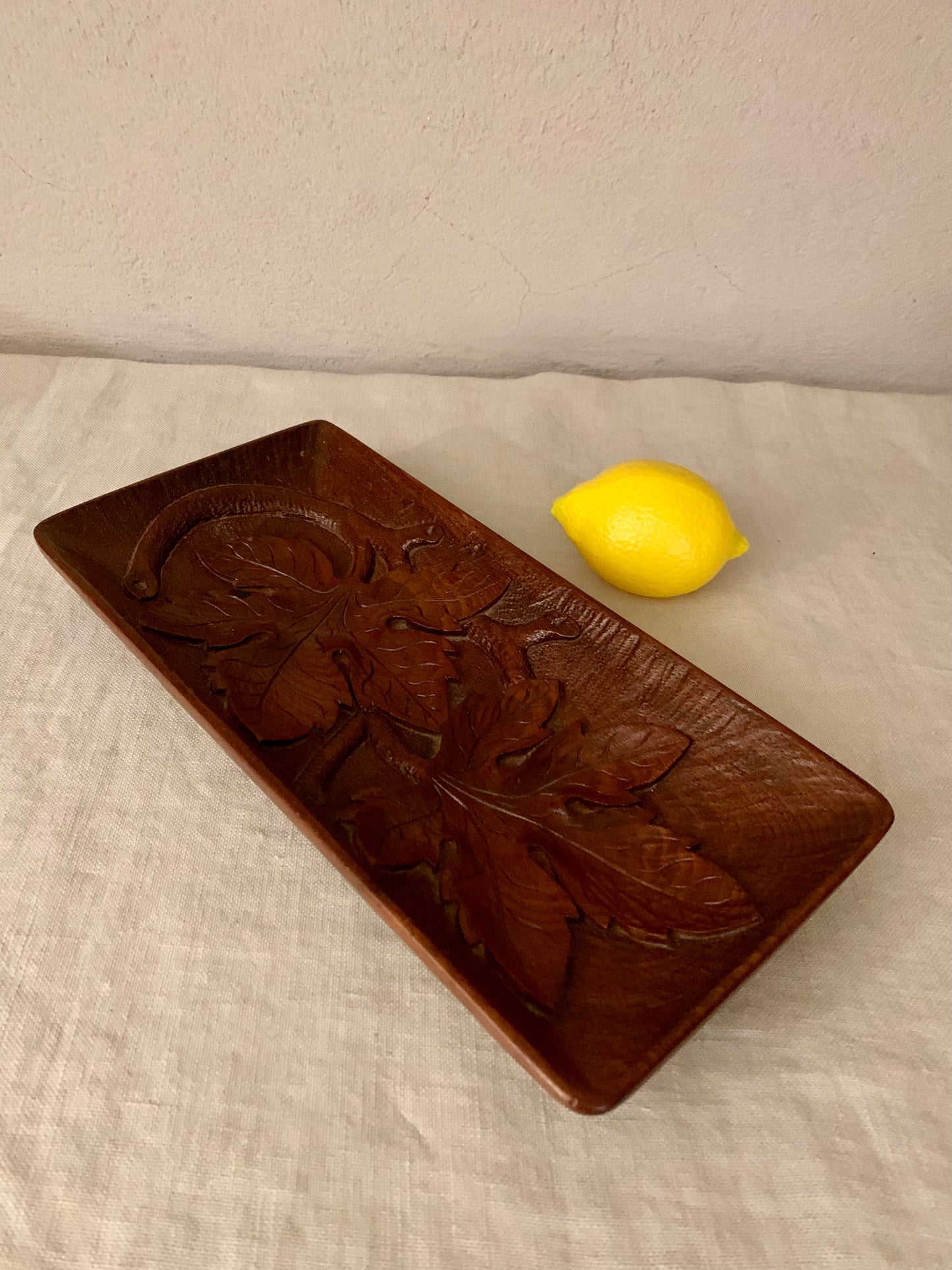 Black forest wooden hand carved dish