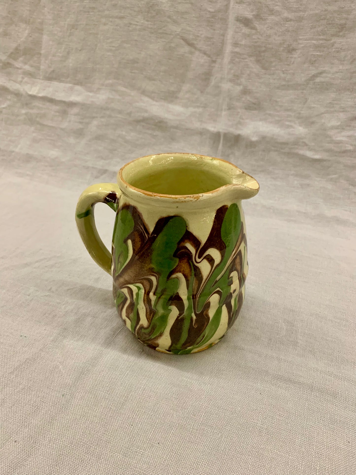 Vintage Glazed Clay Pitcher