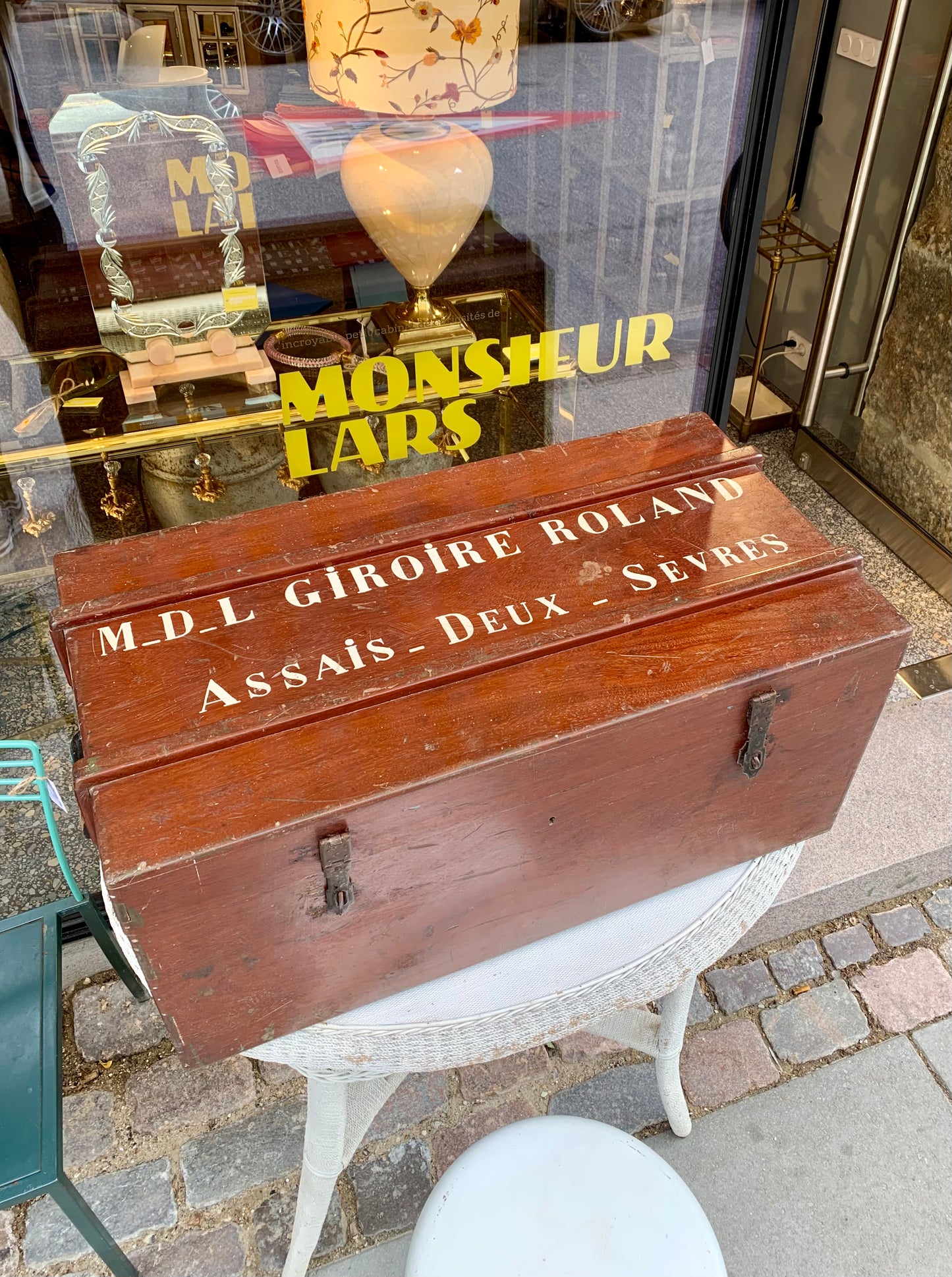 French Wooden Military Trunk