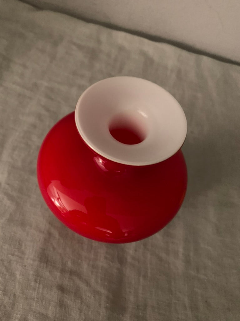 Vintage Red Holmegaard "Carnaby" Vase