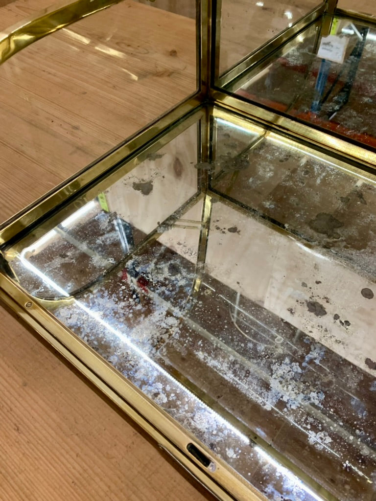 Vintage Brass Table Display Case - Vitrine
