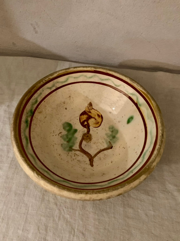 Vintage ceramic dish with flower