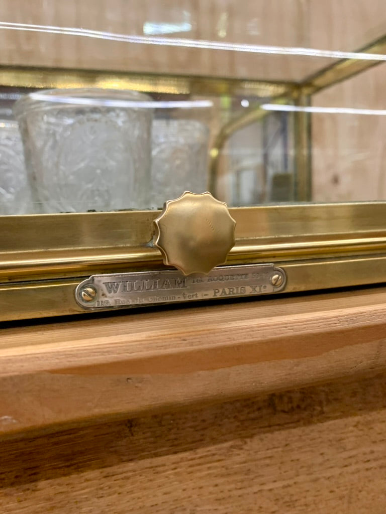 Vintage Brass Table Display Case - Vitrine