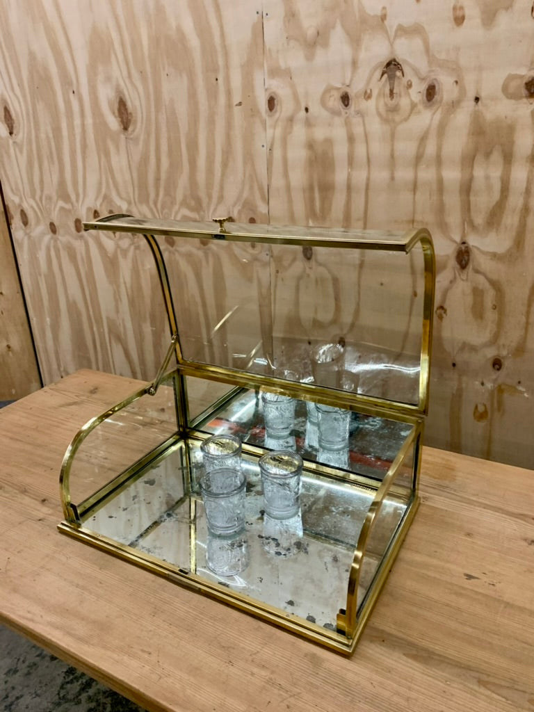 Vintage Brass Table Display Case - Vitrine