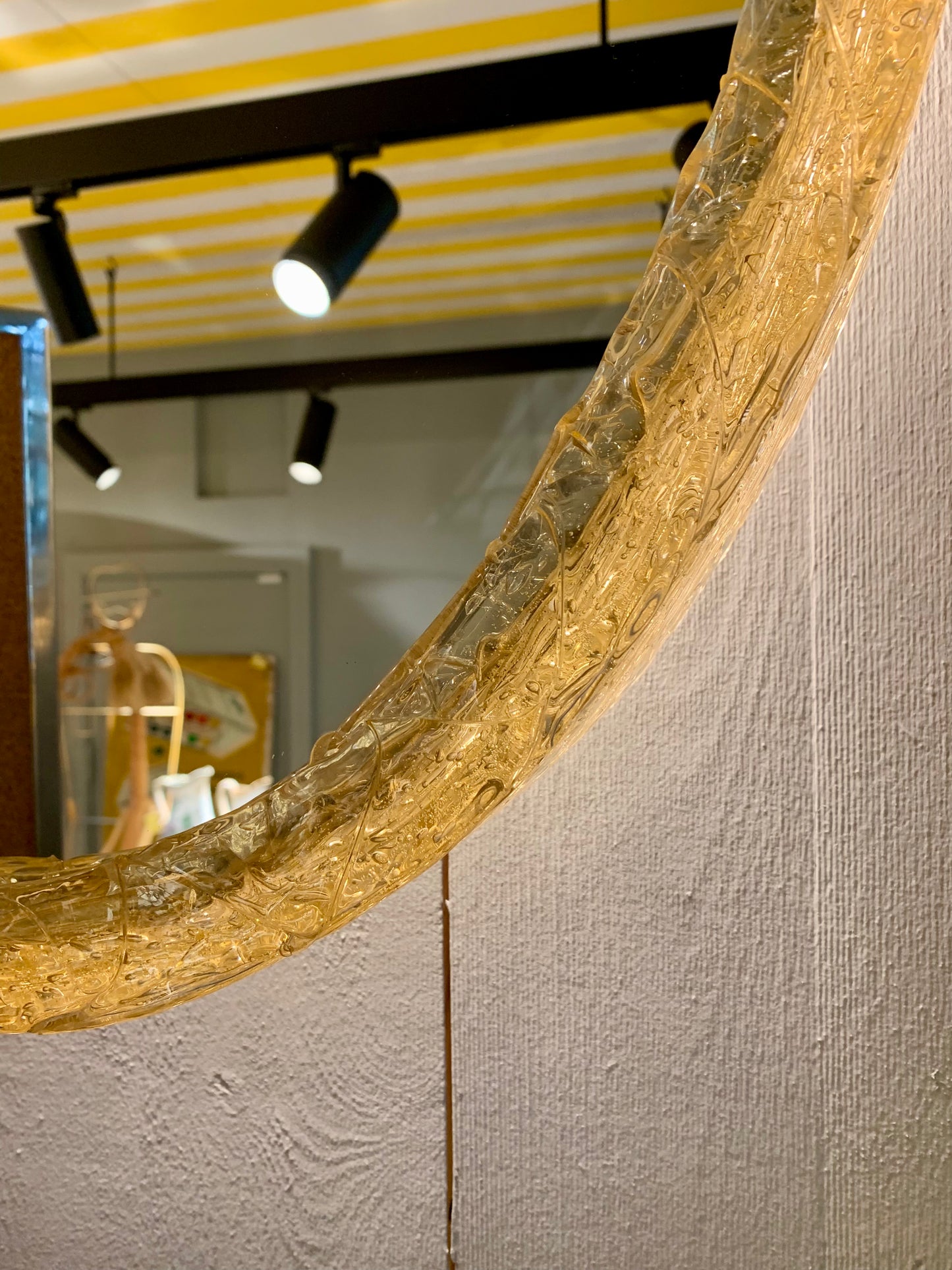 1970s Resin Frame Oval Mirror
