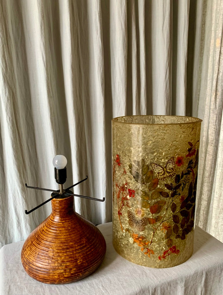 Vintage Ceramic Table Lamp with Resin Shade