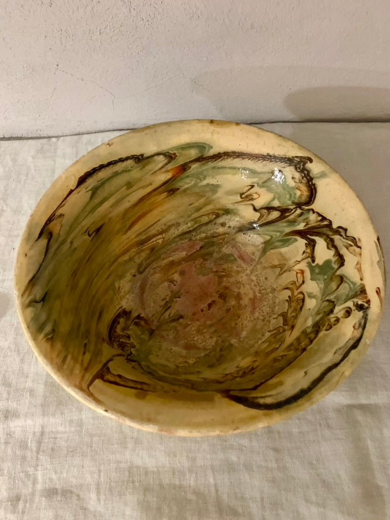 Clay Bowl with Dripping Glaze