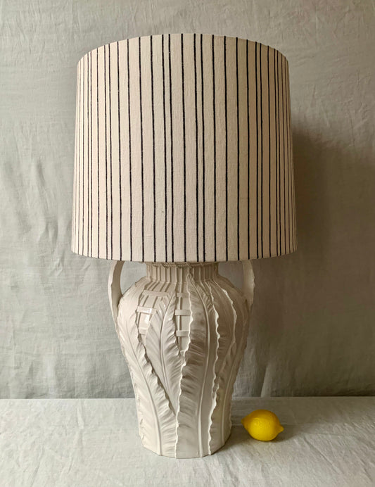 Large White Vintage Table Lamp