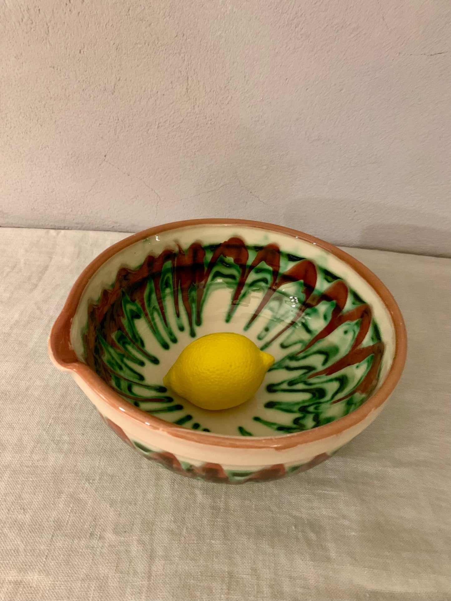 Clay Bowl with Dripping Glaze