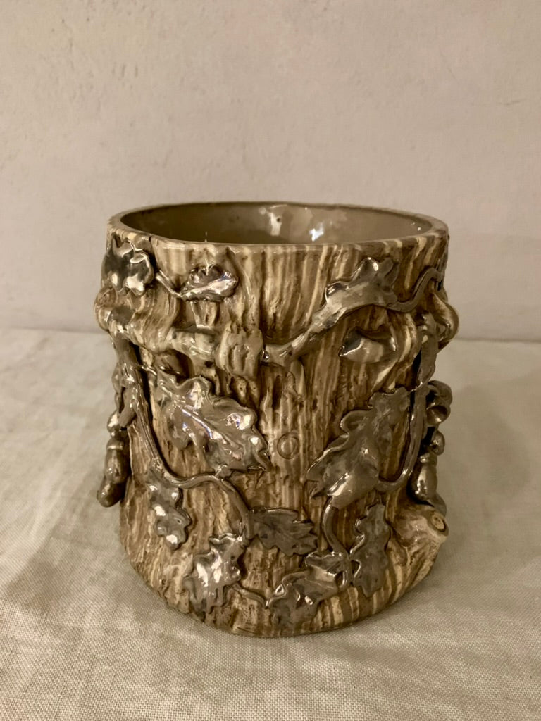 Vintage French Terre Mêlèe Flower Pot.