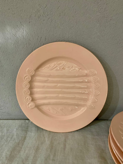 Pink Earthenware Asparagus Plate