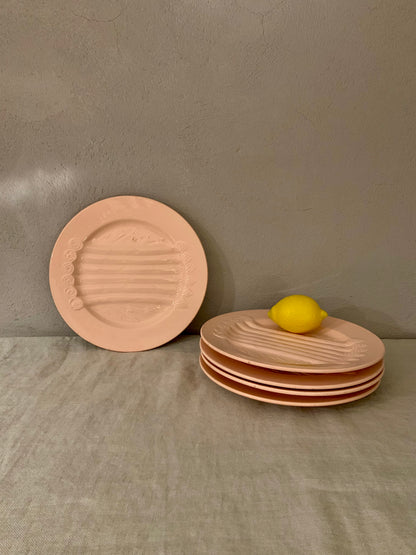 Pink Earthenware Asparagus Plate
