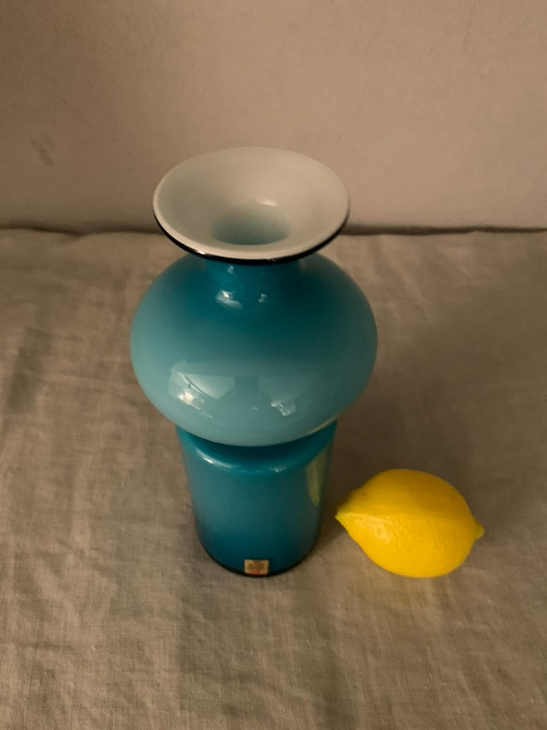 Vintage Blue Holmegaard "Carnaby" Vase