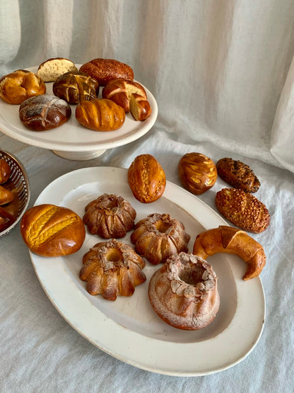 Set of Vintage Plaster Pastries and Bread For Display