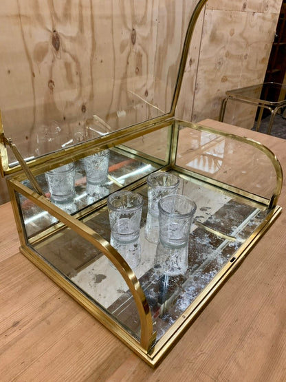 Vintage Brass Table Display Case - Vitrine