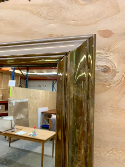 Wall Mirror with Brass Frame