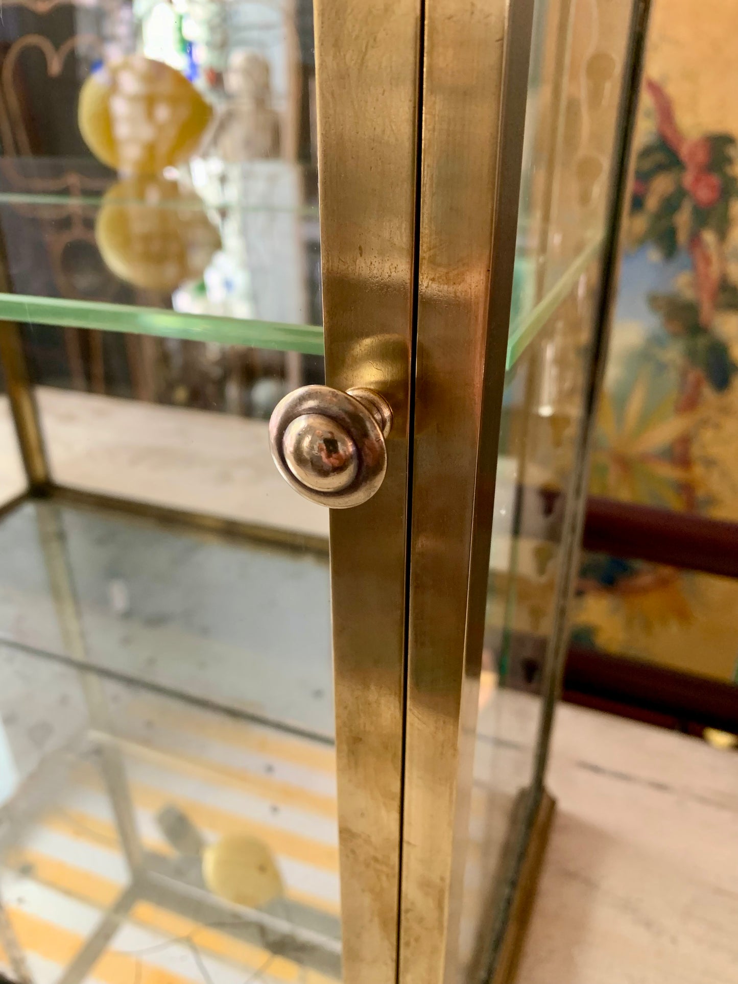 Brass Wall Display Cabinet