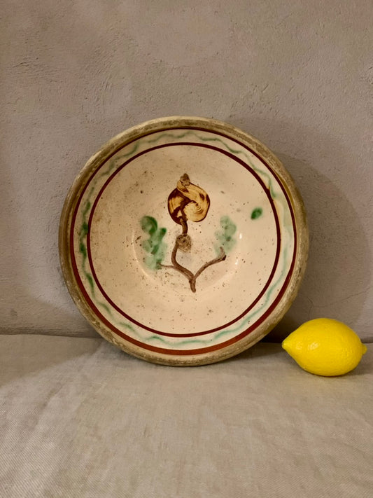 Vintage ceramic dish with flower