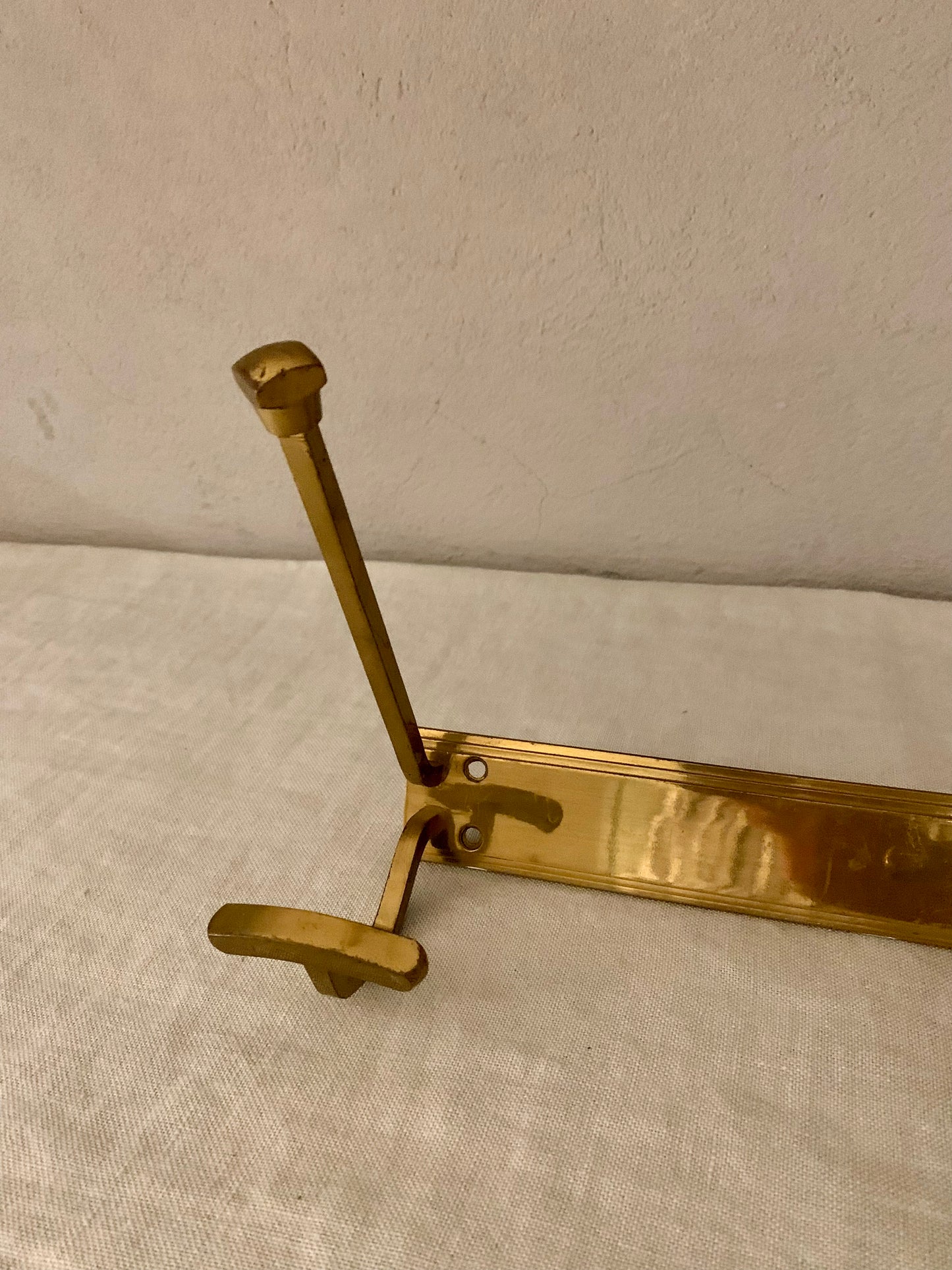 Vintage Brass Coat Rack - 2 Hooks