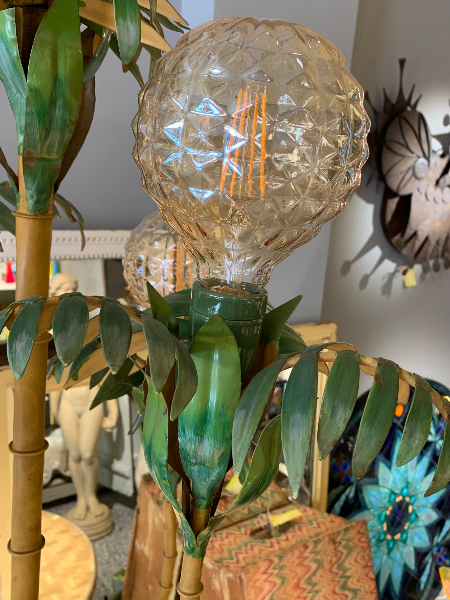 French Vintage Palm Floor Lamp
