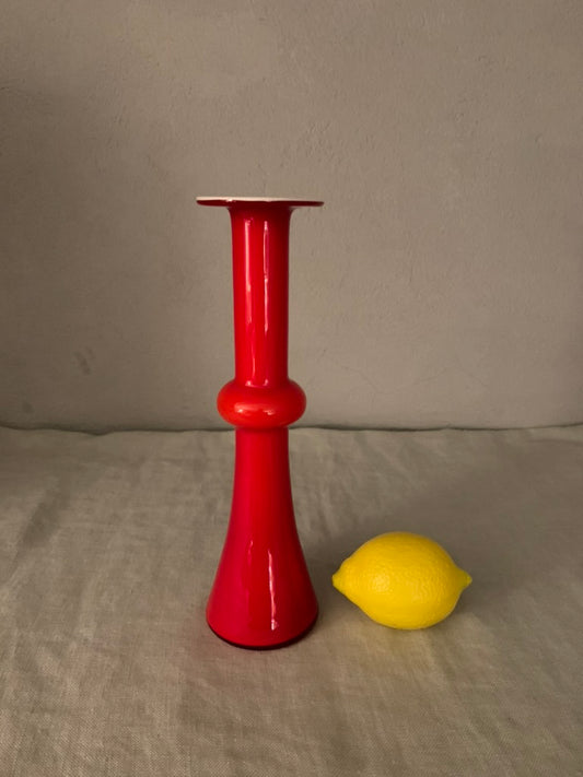 Vintage Red Holmegaard "Carnaby" Vase