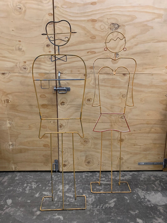 pair of metal sculptures