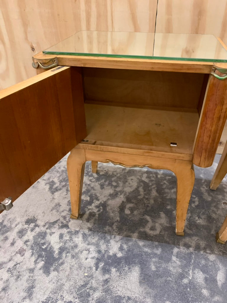 Pair of 1940's Satin Wood Bed Side Tables