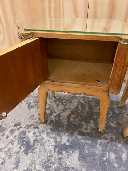 Pair of 1940's Satin Wood Bed Side Tables