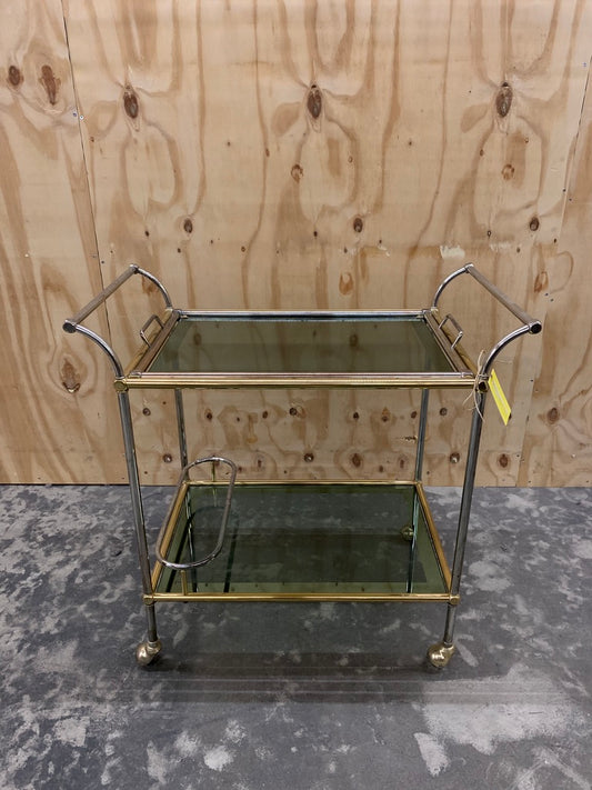 Brass/Chrome Hollywood Regency Style Drinks Trolley