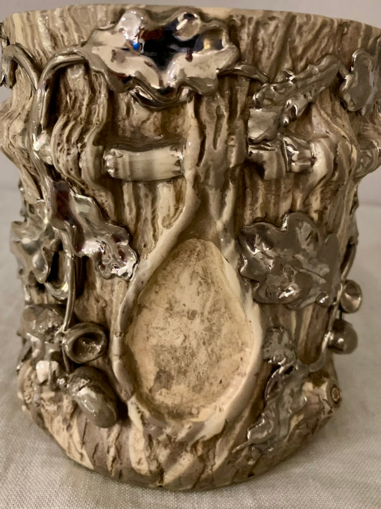 Vintage French Terre Mêlèe Flower Pot.