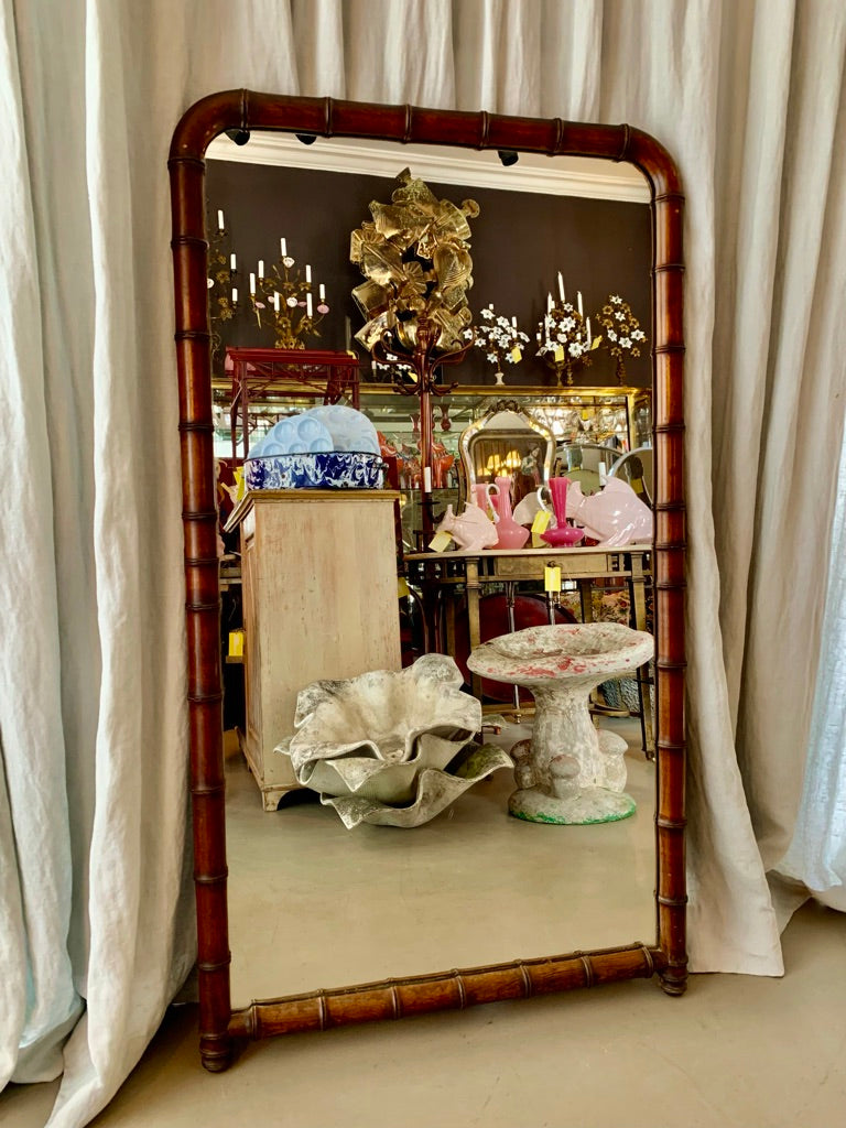 Antique French "Faux Bambou" Mirror