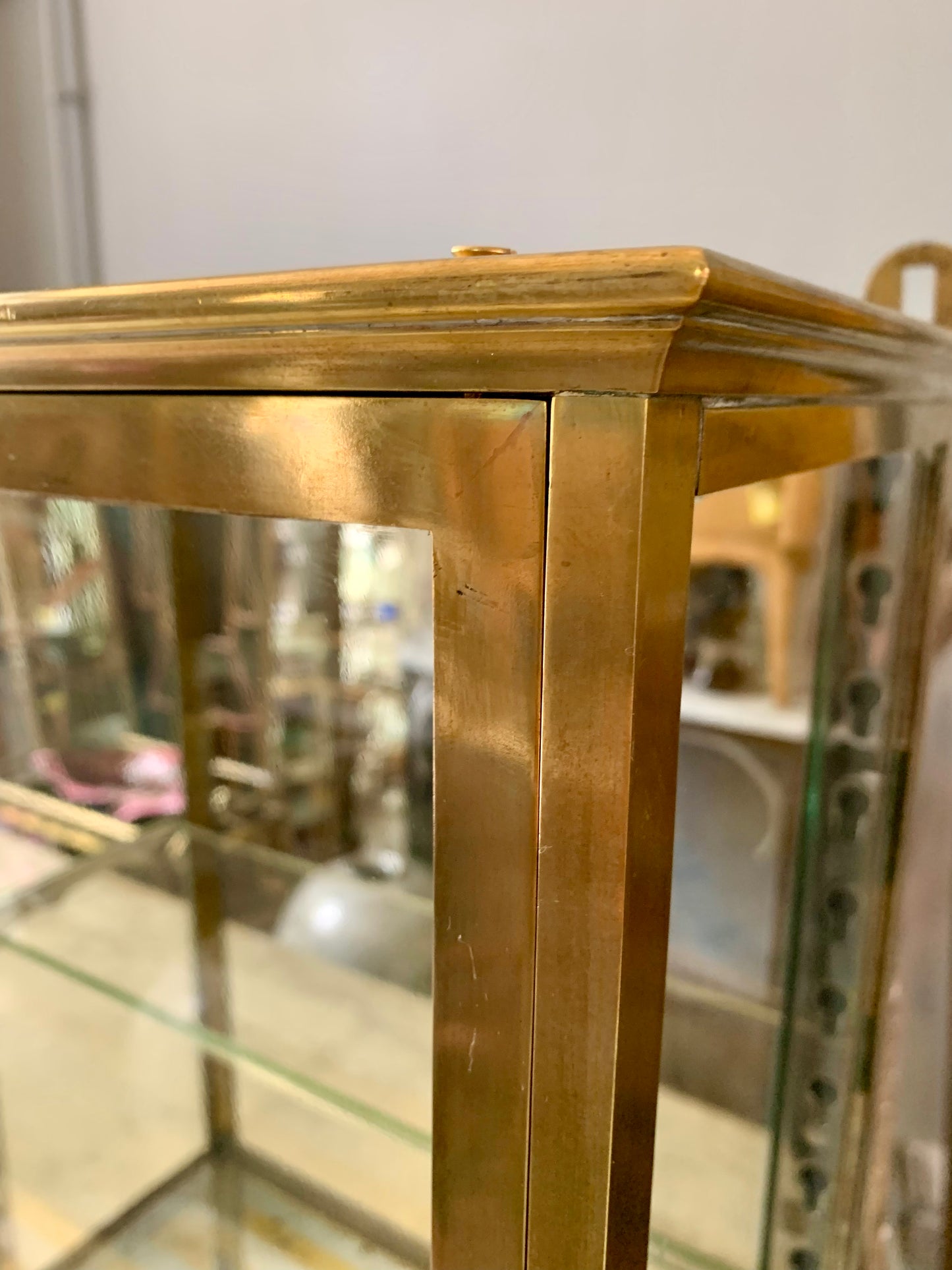 Brass Wall Display Cabinet