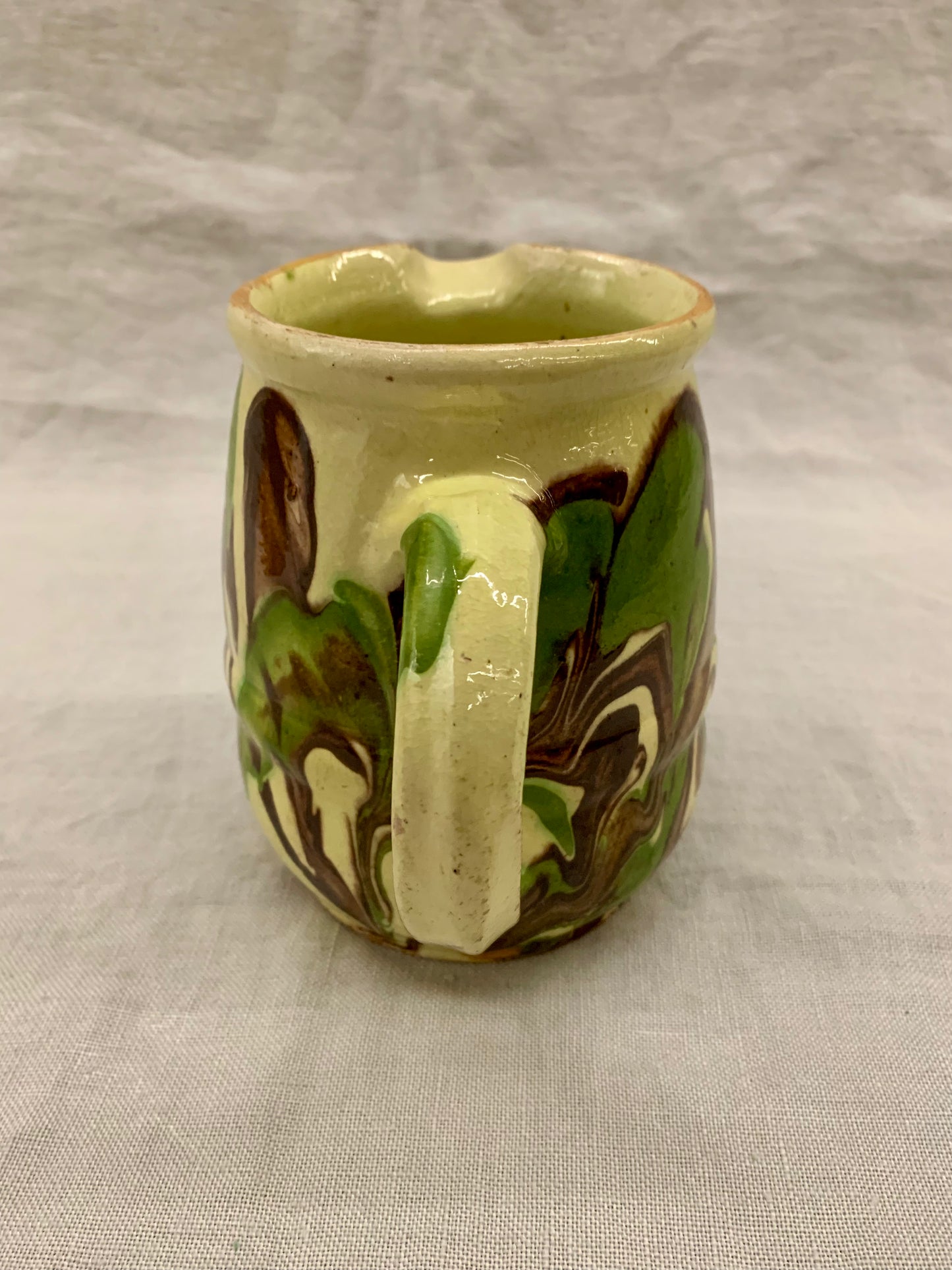 Vintage Glazed Clay Pitcher