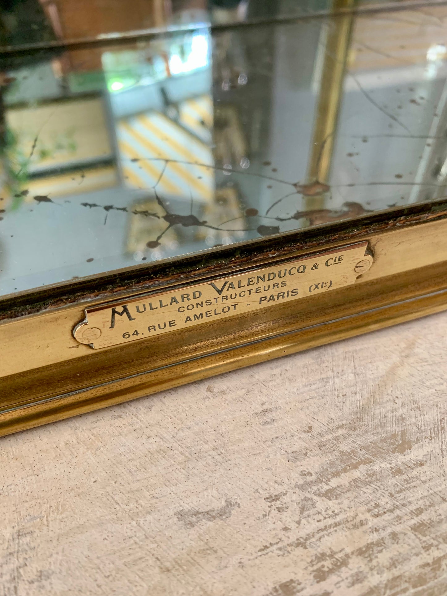 Brass Wall Display Cabinet