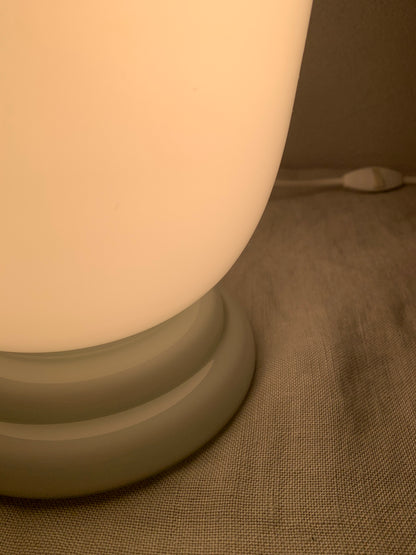 1970's French "Torchiere" Opaline Glass Table Lamp by CVV Vianne