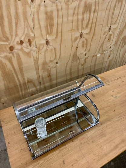 Vintage French Chrome Table Vitrine / Showcase