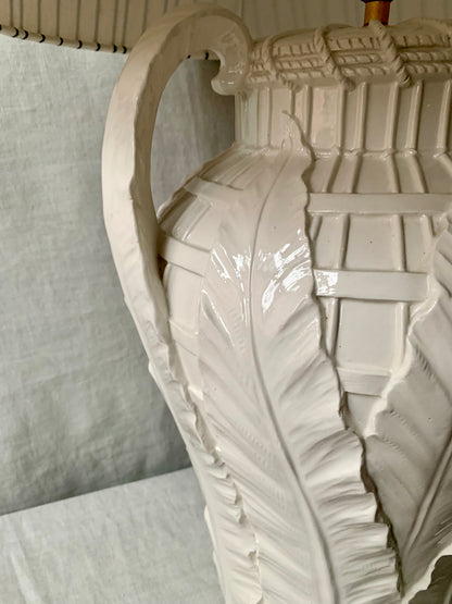 Large White Vintage Table Lamp