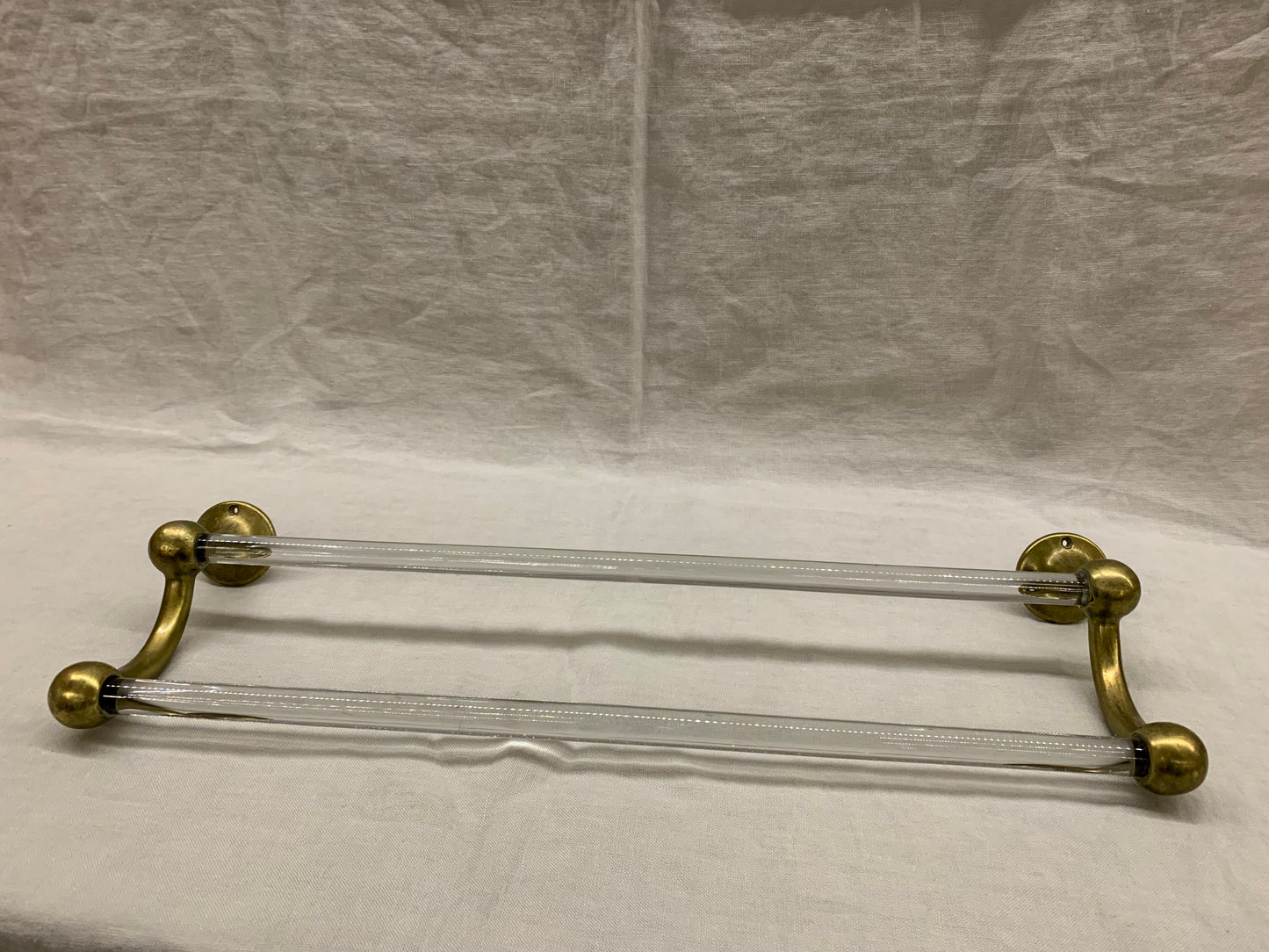 Glass/Brass Wall Towel Rack