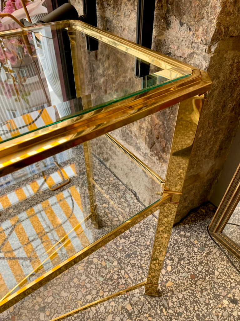 Hollywood Regency La Barge Style Brass Console