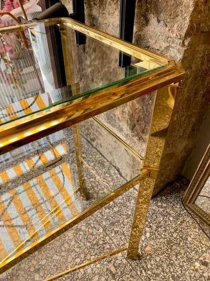 Hollywood Regency La Barge Style Brass Console