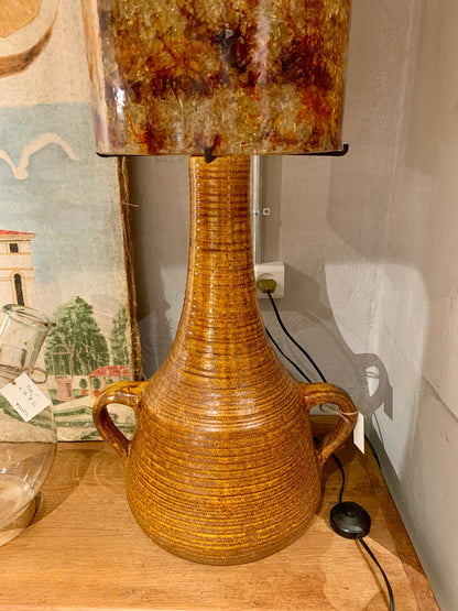 1970s Ceramic Lamp with Resin Shade