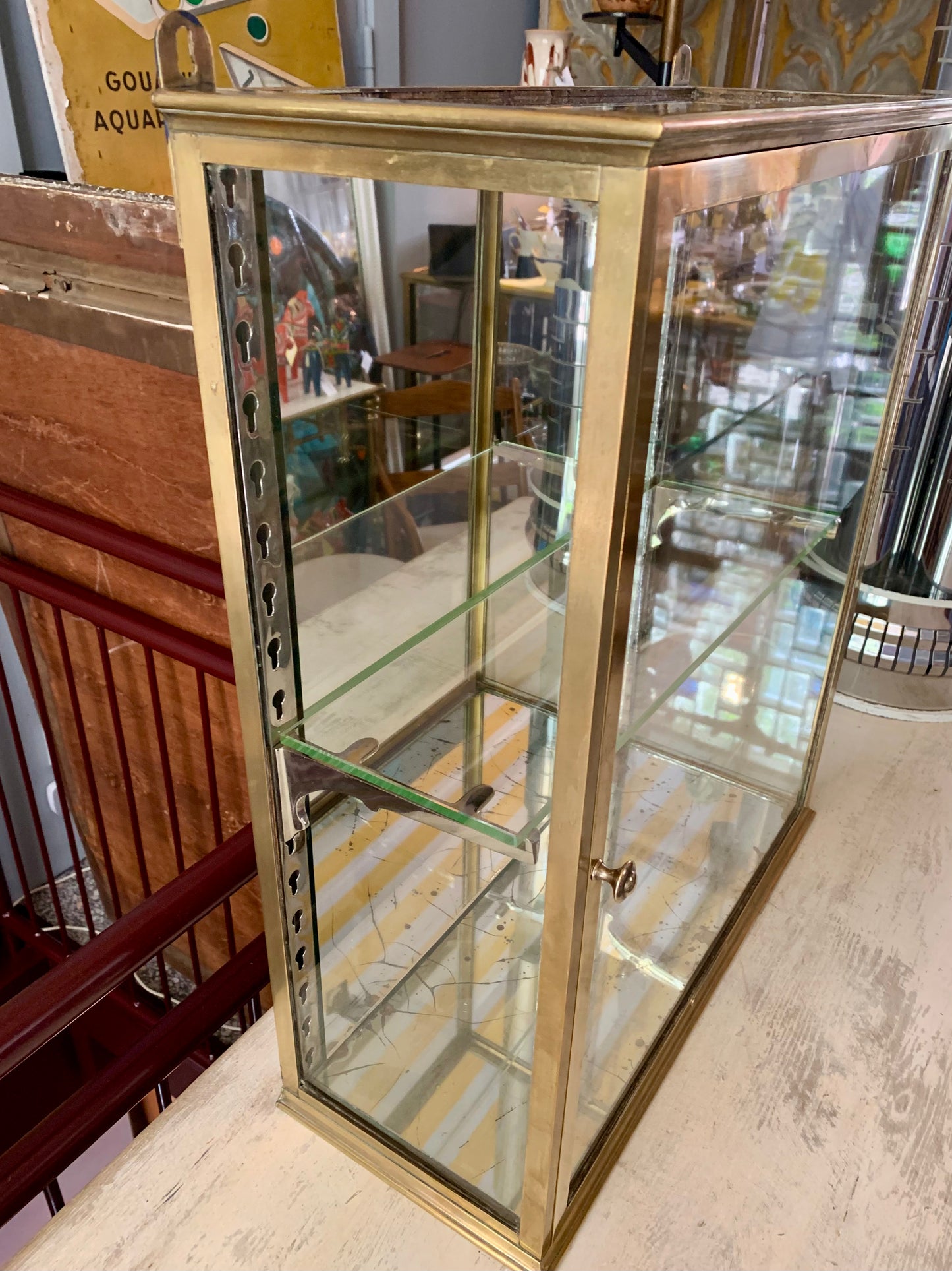 Brass Wall Display Cabinet