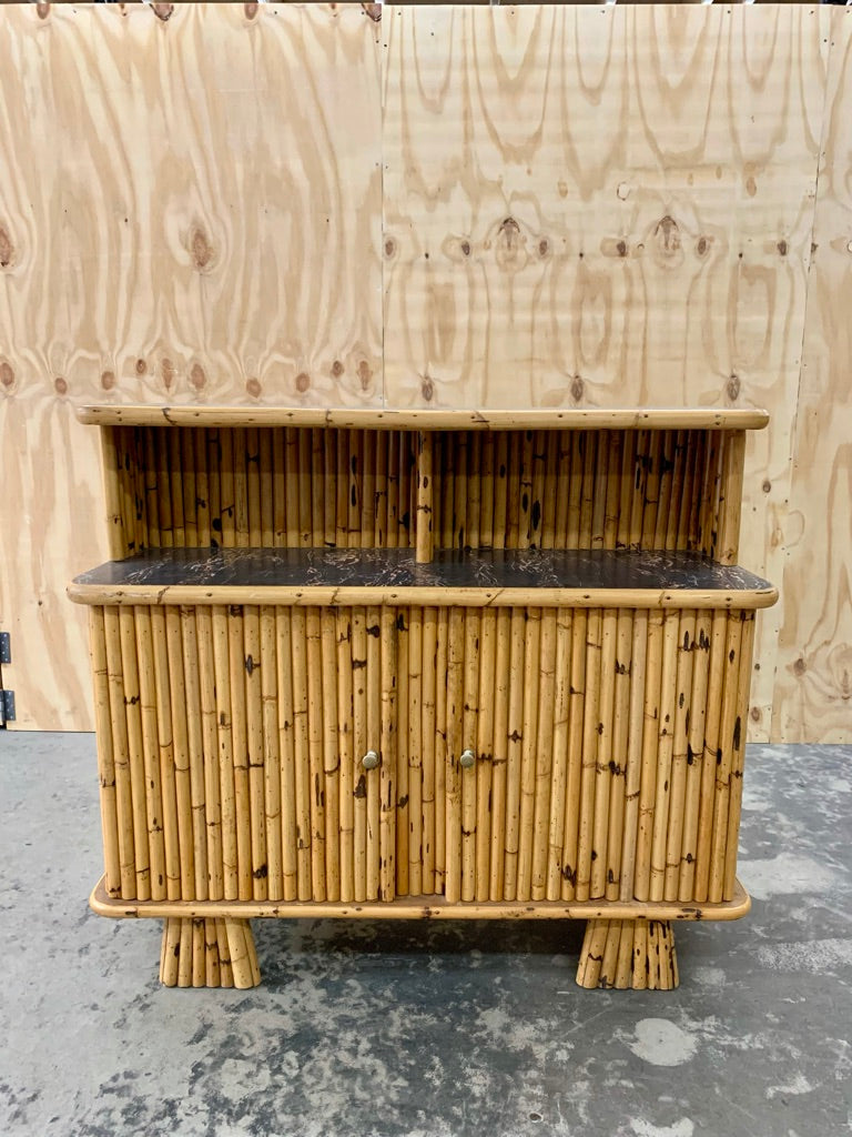 Vintage Bamboo Bar Cupboard