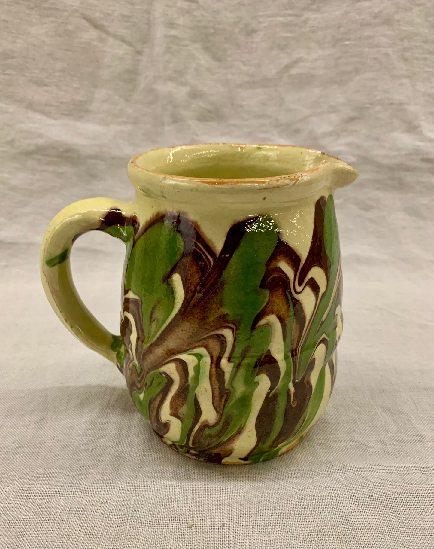 Vintage Glazed Clay Pitcher