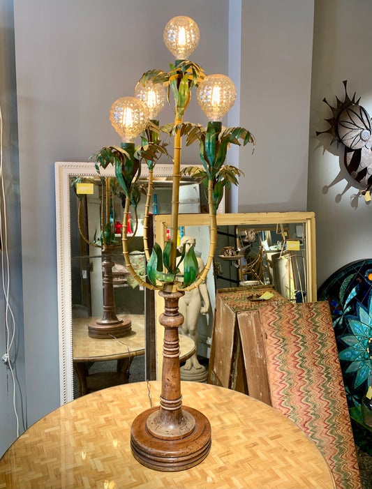 French Vintage Palm Floor Lamp